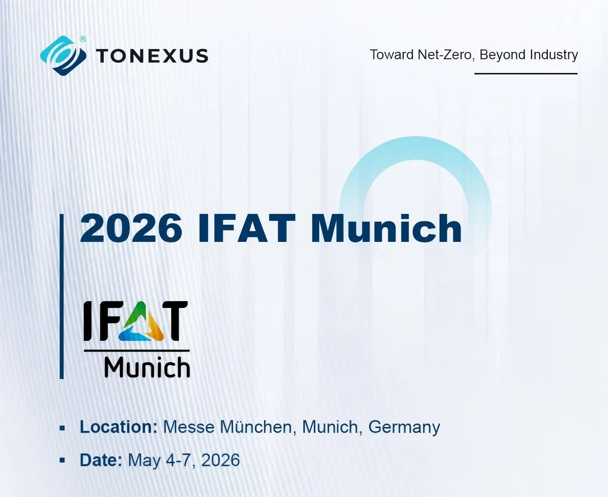 Exhibition Preview | TONEXUS Technology Invites You to Join Us at IFAT Munich 2026 and Embrace a Global Green Future!